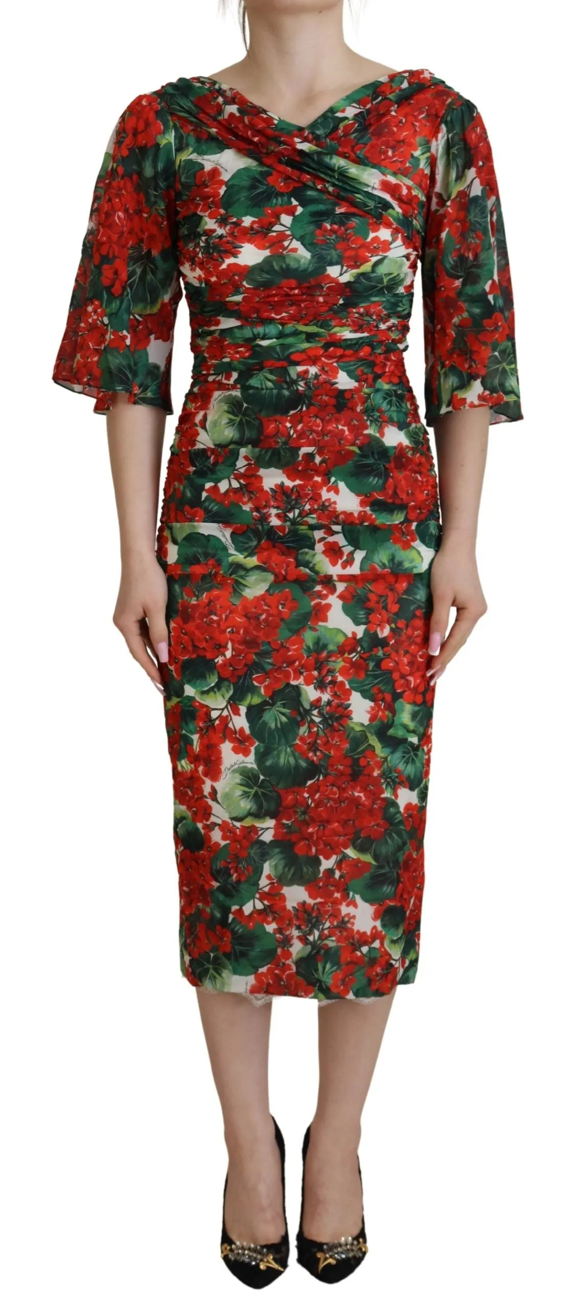 Enchanting Floral Print Sheath Dress sold by Louxly