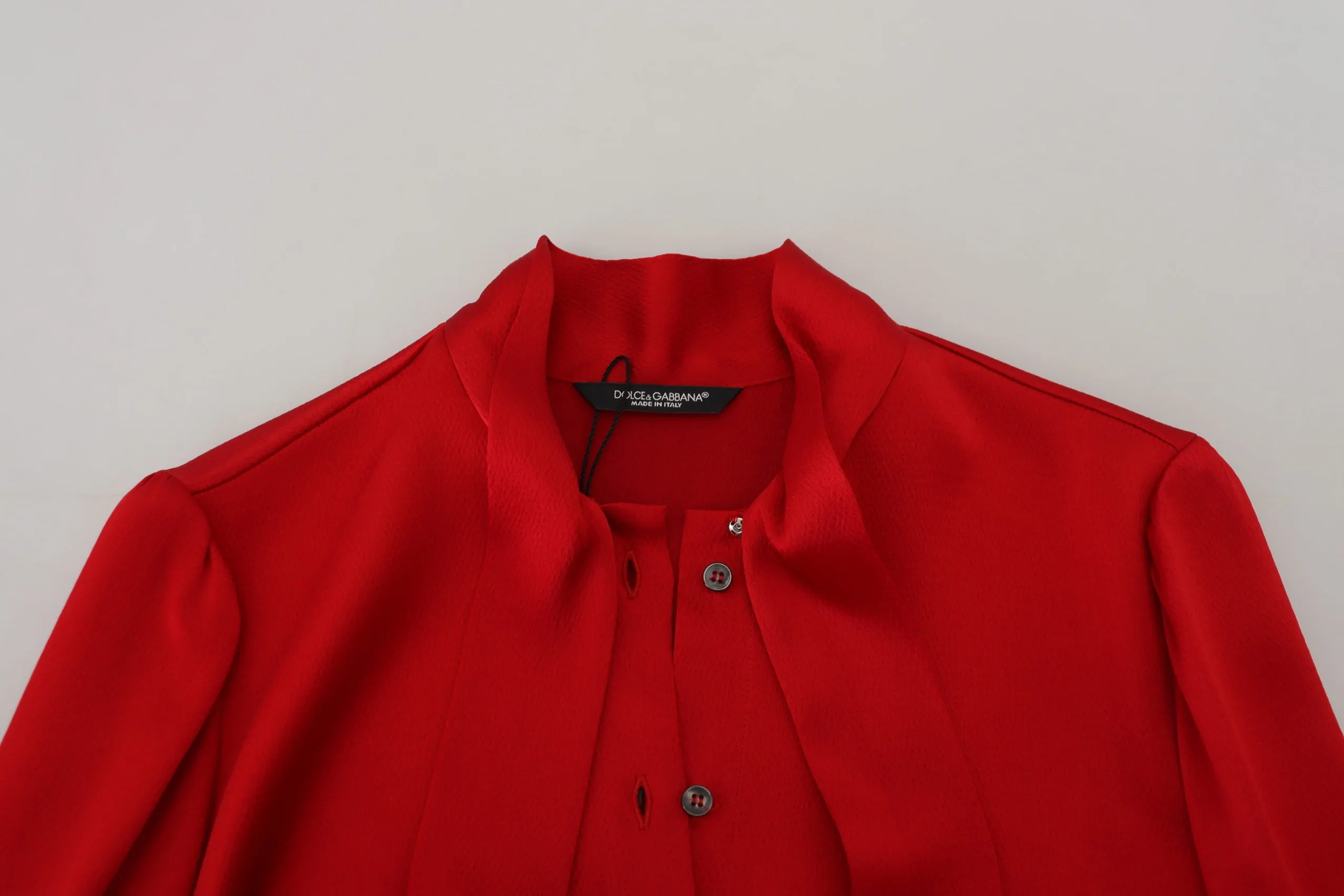 Elegant Red Ascot Collar Blouse sold by Louxly product image thumbnail 5