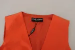 Elegant Orange Silk Waistcoat sold by Louxly