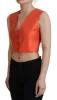 Elegant Orange Silk Waistcoat sold by Louxly