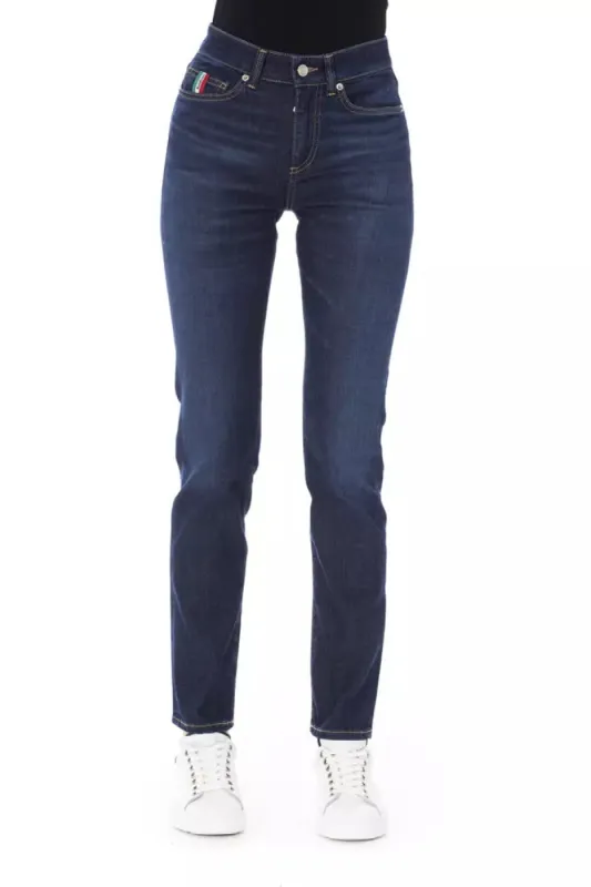 Blue Cotton Women Jeans sold by Louxly