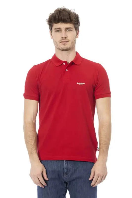 Red Cotton Men Polo sold by Louxly