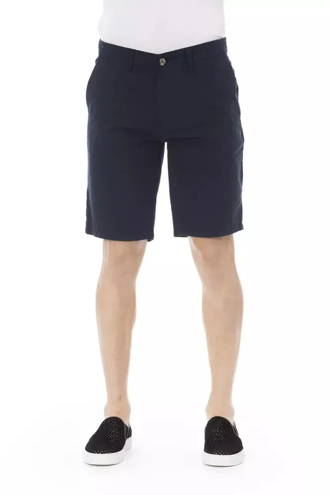 Blue Cotton Men Bermuda Shorts sold by Louxly