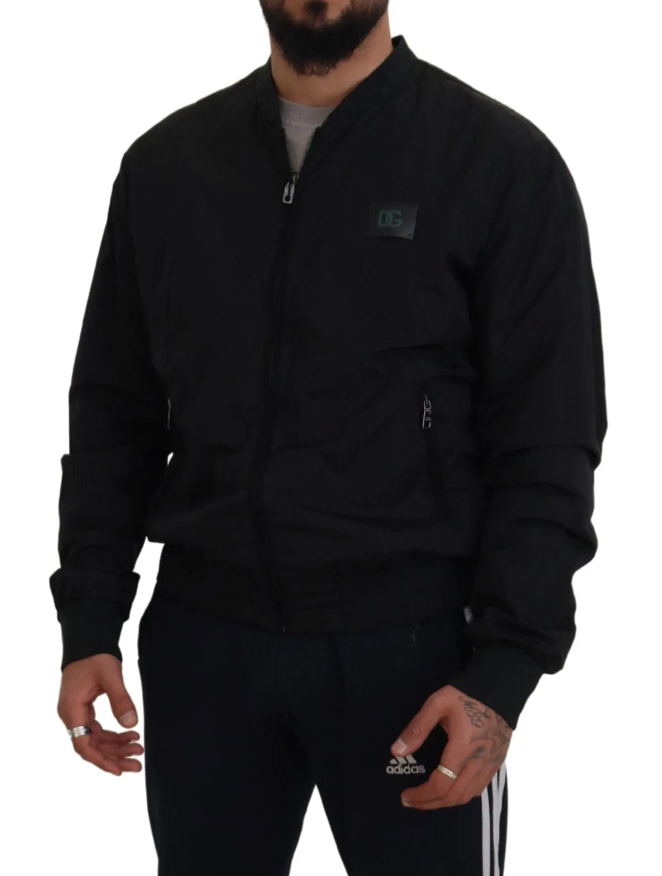 Elegant Black Bomber Jacket sold by Louxly product image thumbnail 5