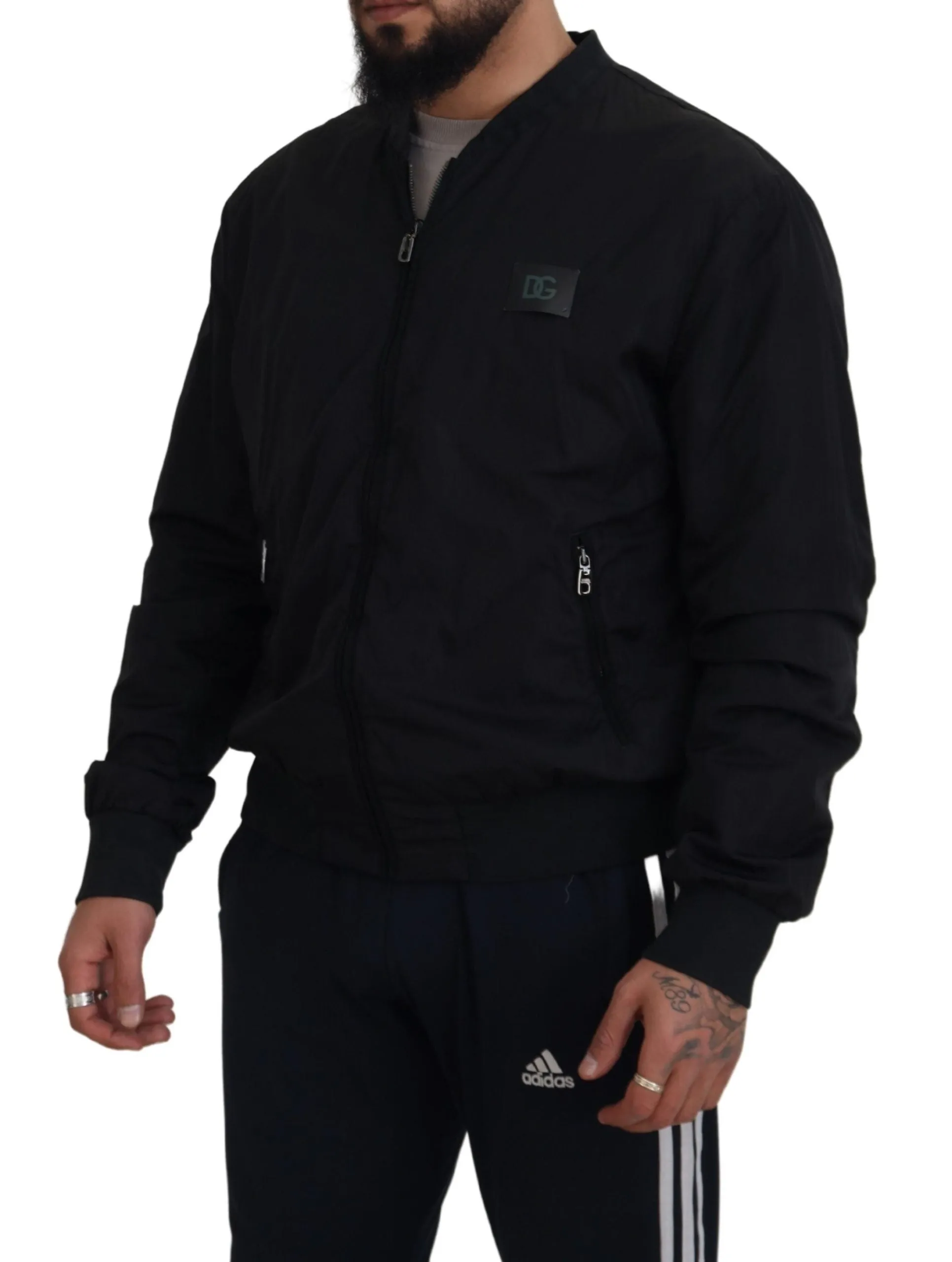 Elegant Black Bomber Jacket sold by Louxly product image thumbnail 2