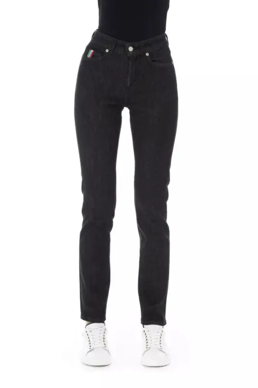 Black Cotton Women Jeans sold by Louxly
