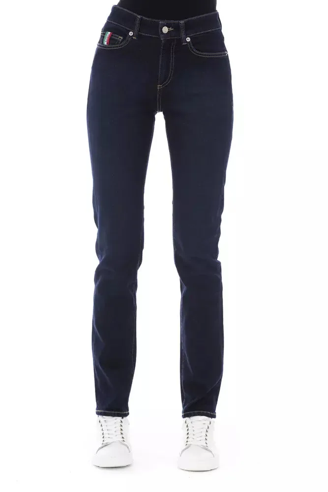 Blue Cotton Women Jeans sold by Louxly