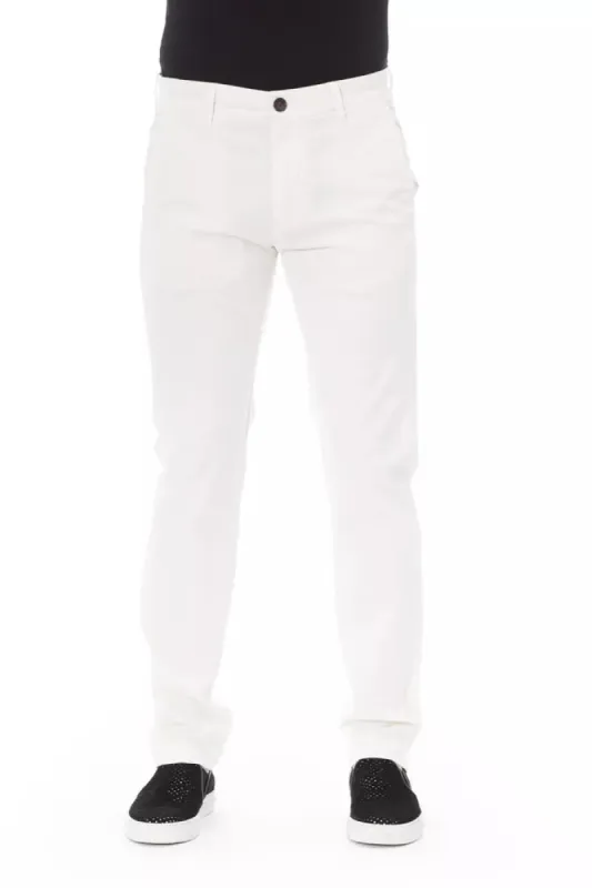 White Cotton Men Chino Trouser sold by Louxly