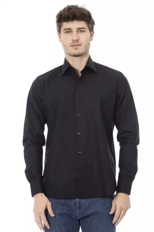 Black Cotton Men Shirt sold by Louxly