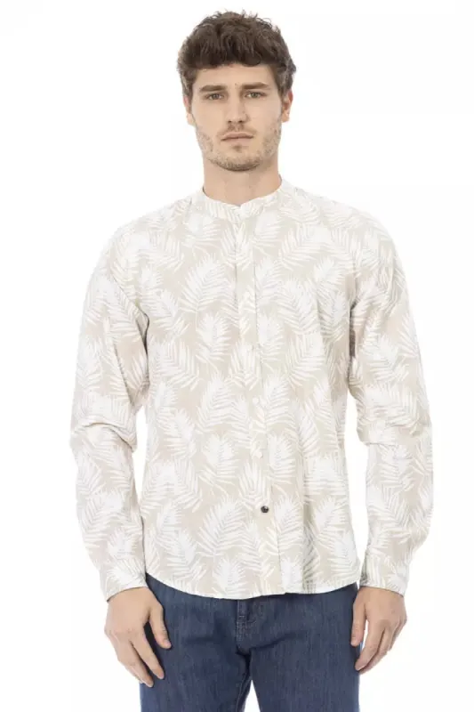 Beige Cotton Men Shirt sold by Louxly
