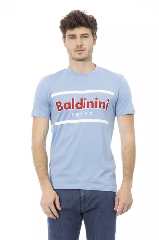 Light Blue Cotton Men T-Shirt sold by Louxly