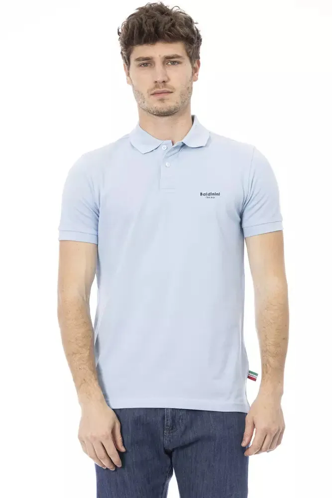 Light Blue Cotton Men Polo sold by Louxly
