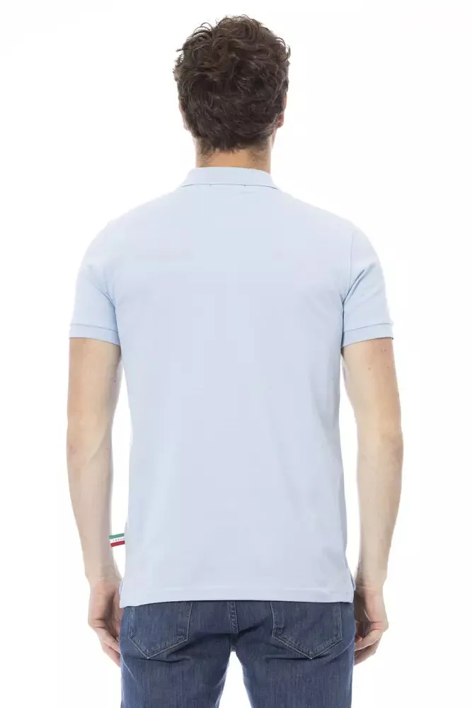 Light Blue Cotton Men Polo sold by Louxly product image thumbnail 3