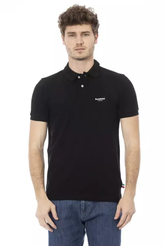 Black Cotton Men Polo Shirt sold by Louxly