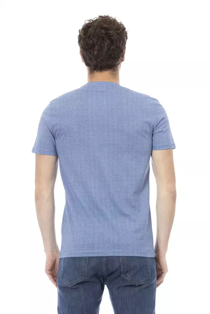 Light Blue Cotton Men T-Shirt sold by Louxly product image thumbnail 3