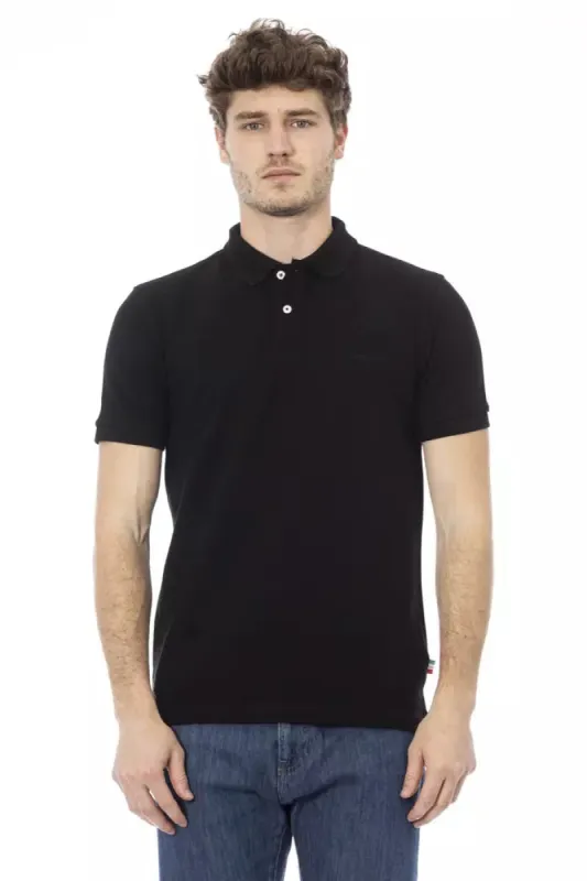 Black Cotton Men Polo sold by Louxly