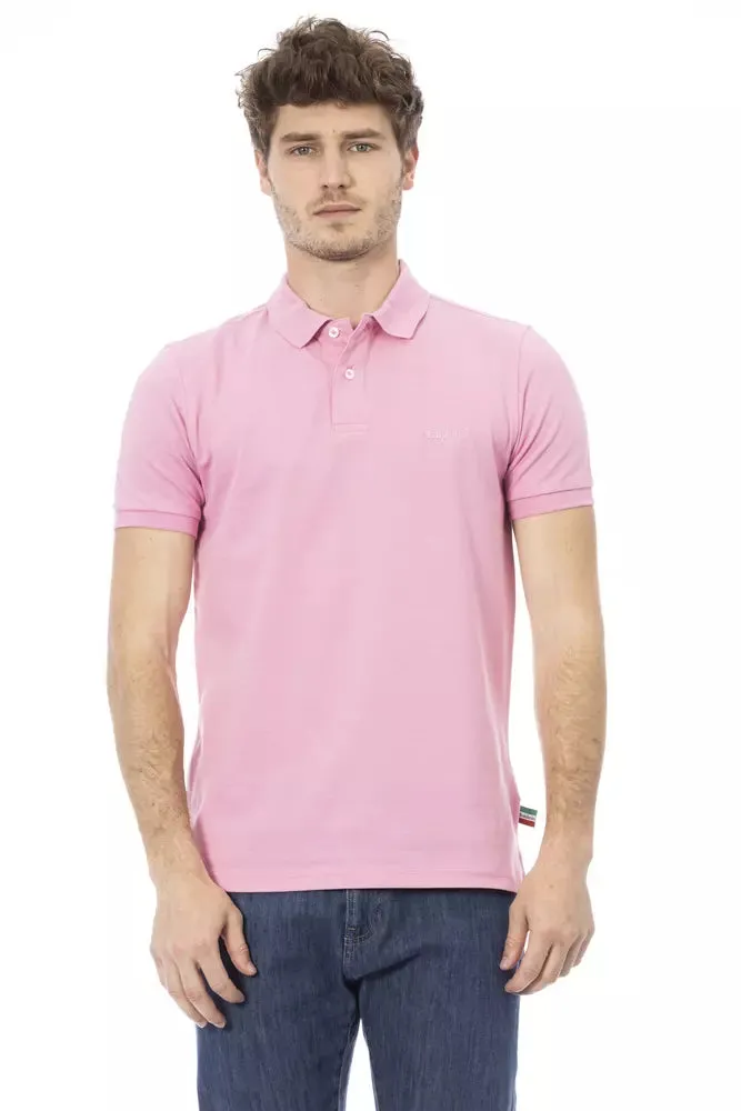 Pink Cotton Men Polo sold by Louxly