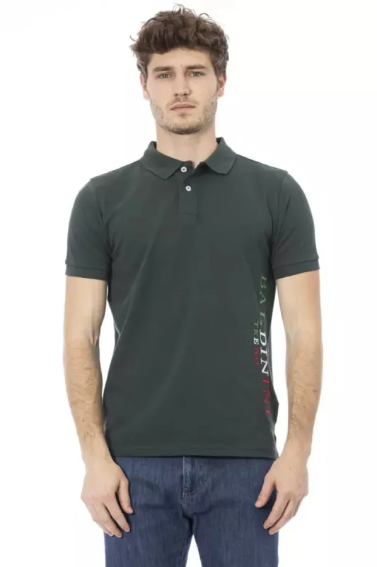 Green Cotton Men Polo sold by Louxly