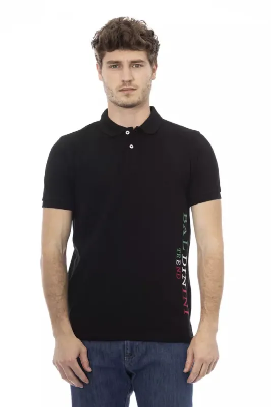 Black Cotton Men Polo Shirt sold by Louxly