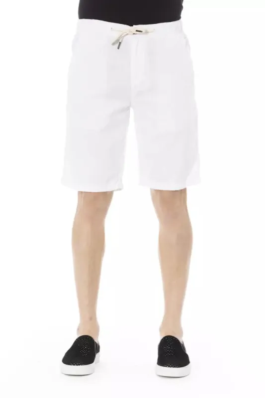 White Cotton Men's Bermuda Shorts sold by Louxly