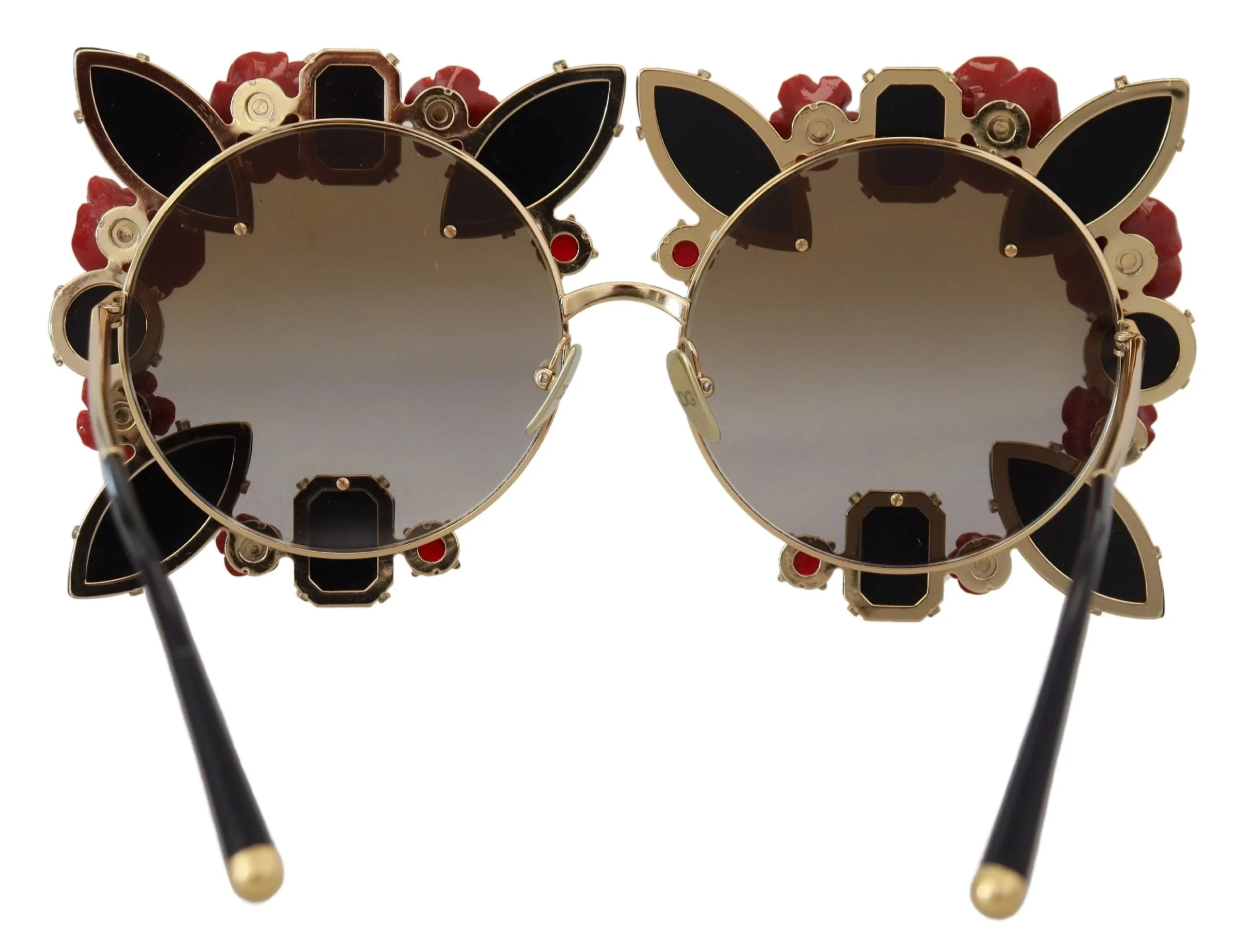 Elegant Round Rose-Embellished Sunglasses sold by Louxly product image thumbnail 5