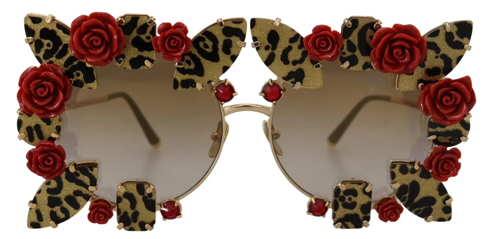 Elegant Round Rose-Embellished Sunglasses sold by Louxly