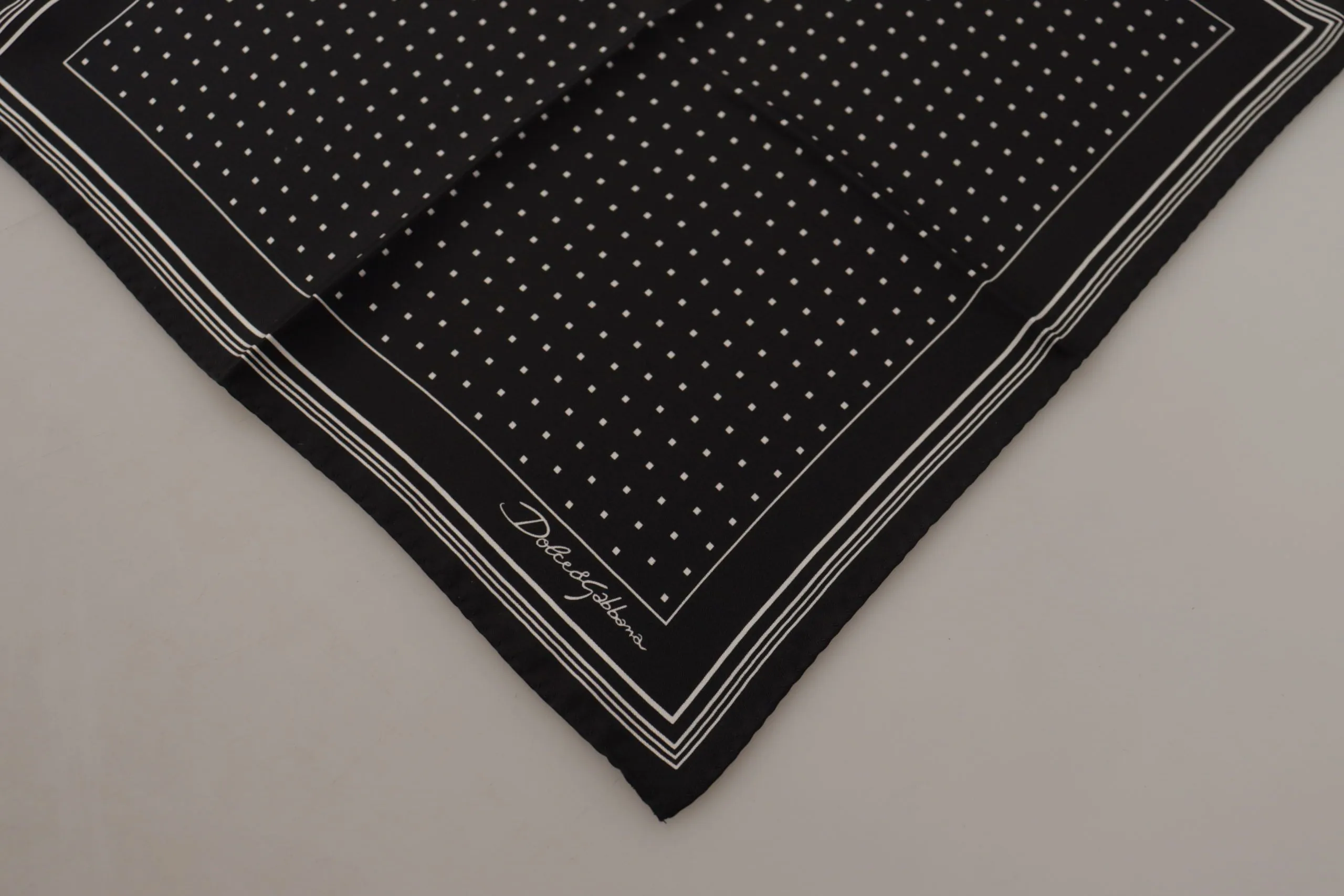 Elegant Black Silk Polka Dot Men's Scarf sold by Louxly product image thumbnail 3