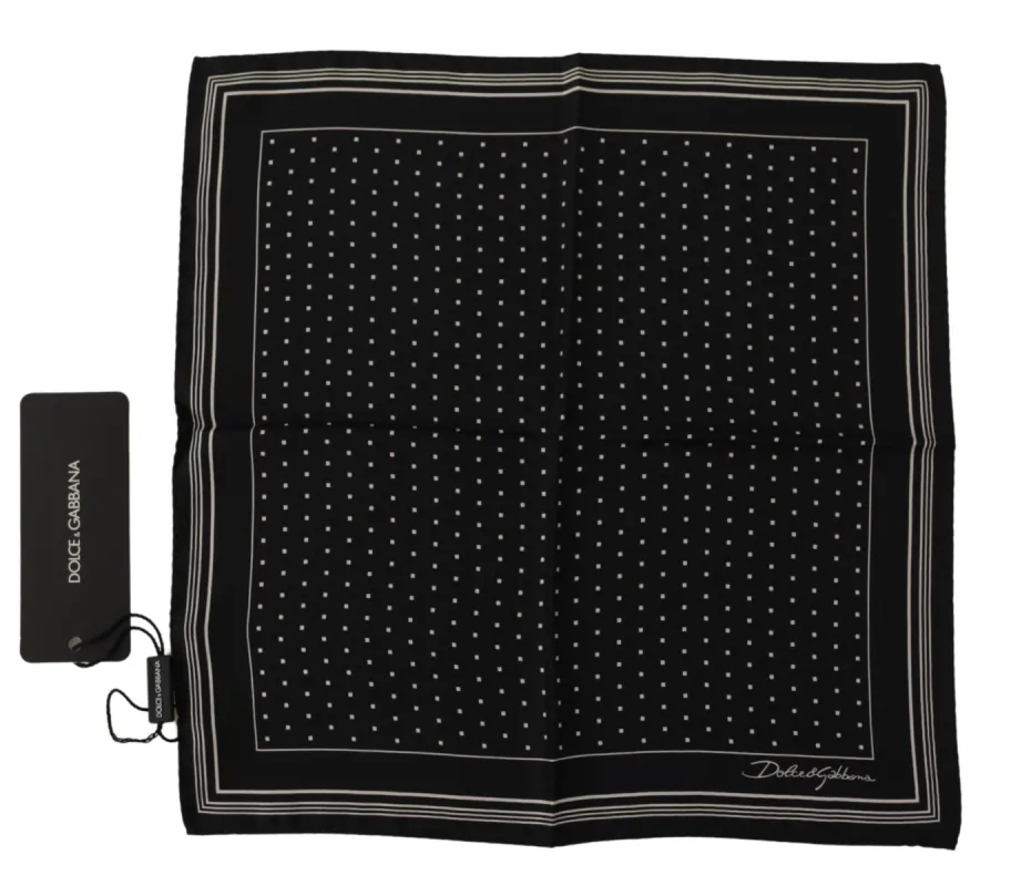 Elegant Black Silk Polka Dot Men's Scarf sold by Louxly