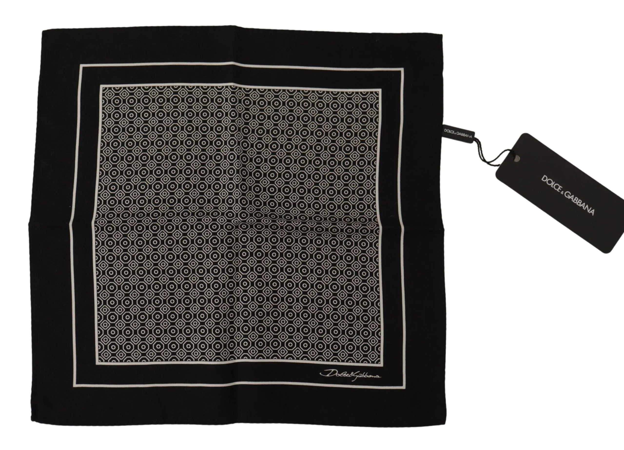 Elegant Black Silk Geometric Scarf for Men sold by Louxly