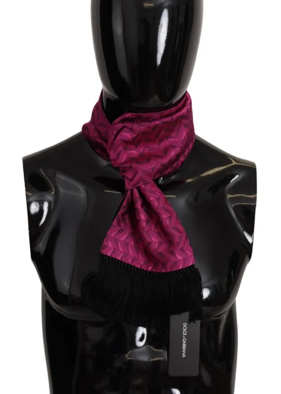 Elegant Magenta Silk Men's Scarf Wrap sold by Louxly
