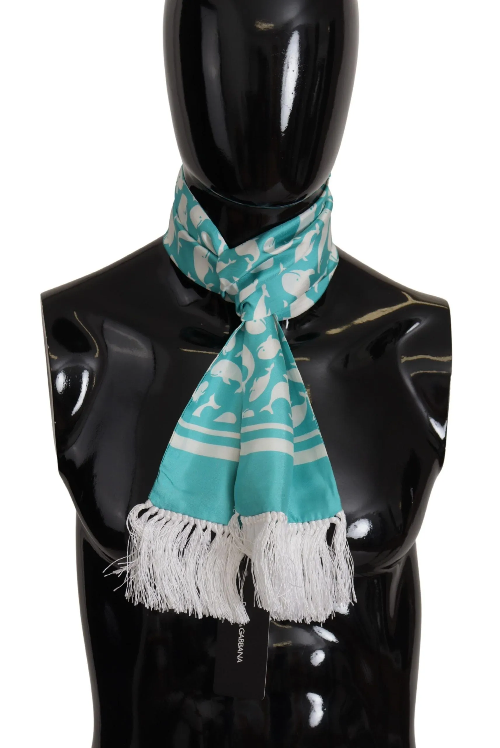 Elegant Teal Blue Silk Men's Scarf sold by Louxly