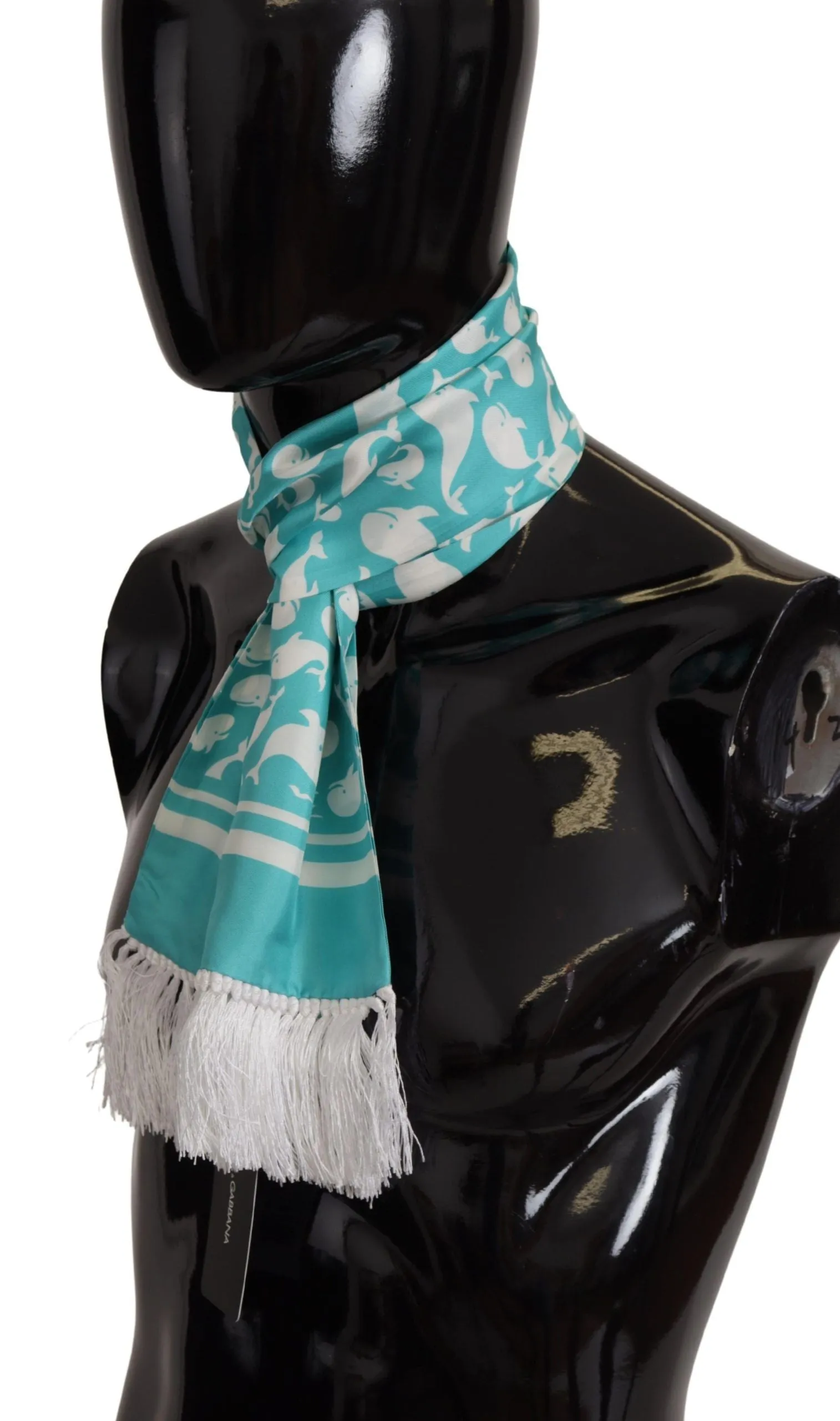 Elegant Teal Blue Silk Men's Scarf sold by Louxly product image thumbnail 2
