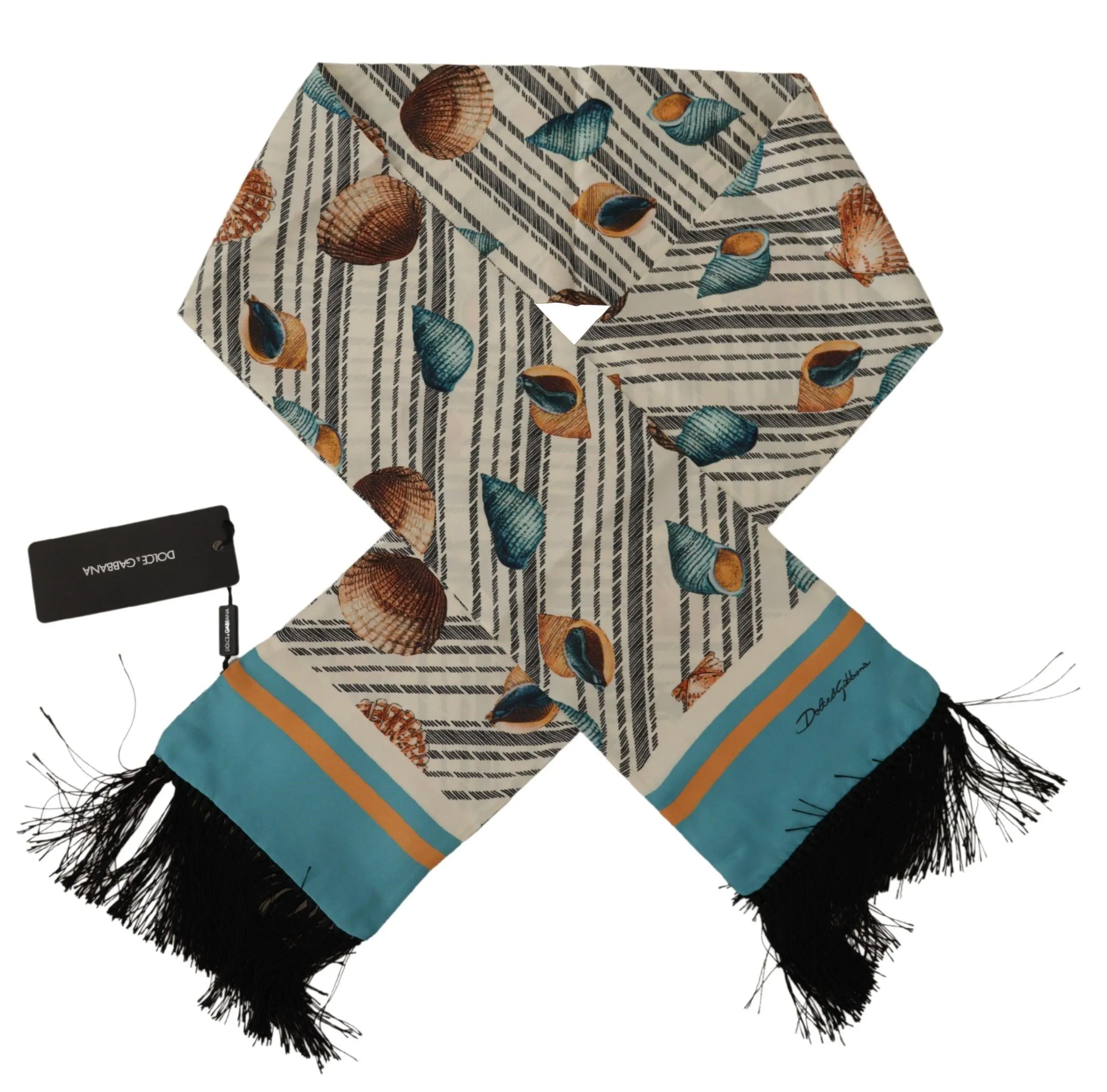 Multicolor Silk Seashell Printed Scarf sold by Louxly product image thumbnail 3