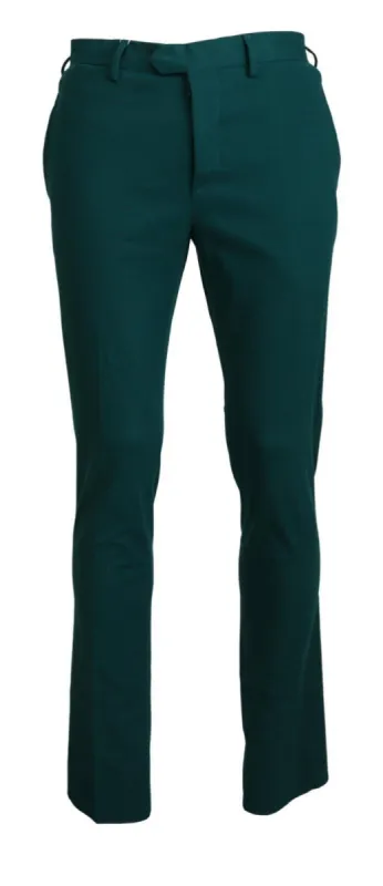 Elegantly Tailored Green Pure Cotton Pants sold by Louxly