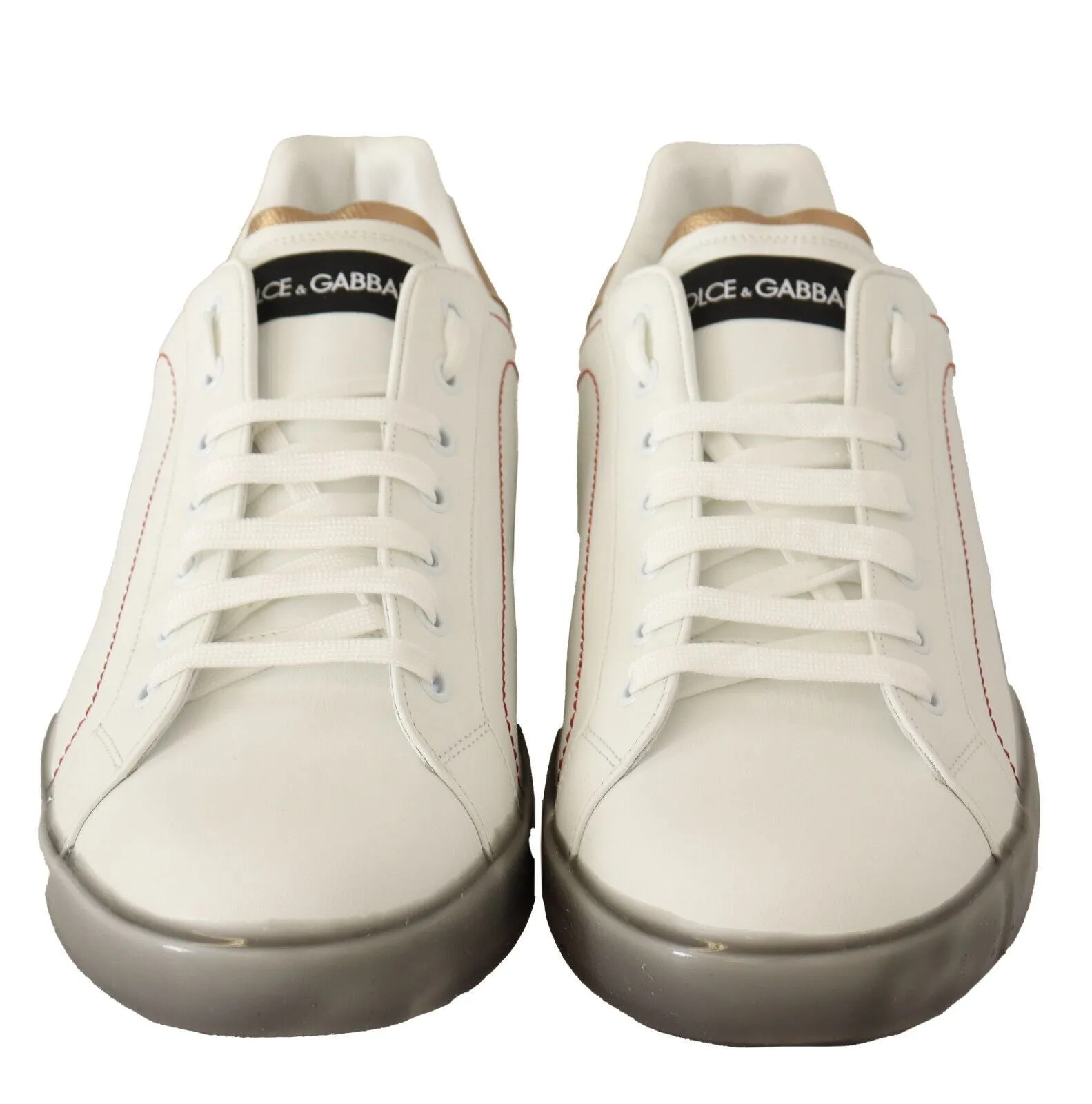 Elegant White & Gold Leather Sneakers sold by Louxly product image thumbnail 3