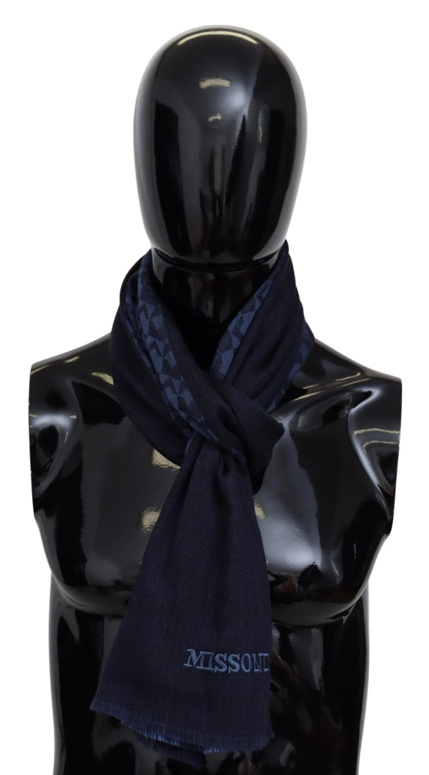 Navy Wool Knit Unisex Neck Wrap Fringe Shawl Men's Scarf sold by Louxly