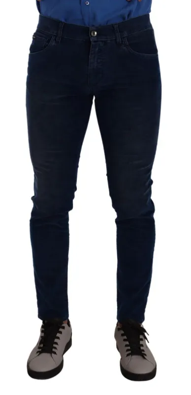 Sleek Dark Blue Slim Fit Jeans sold by Louxly