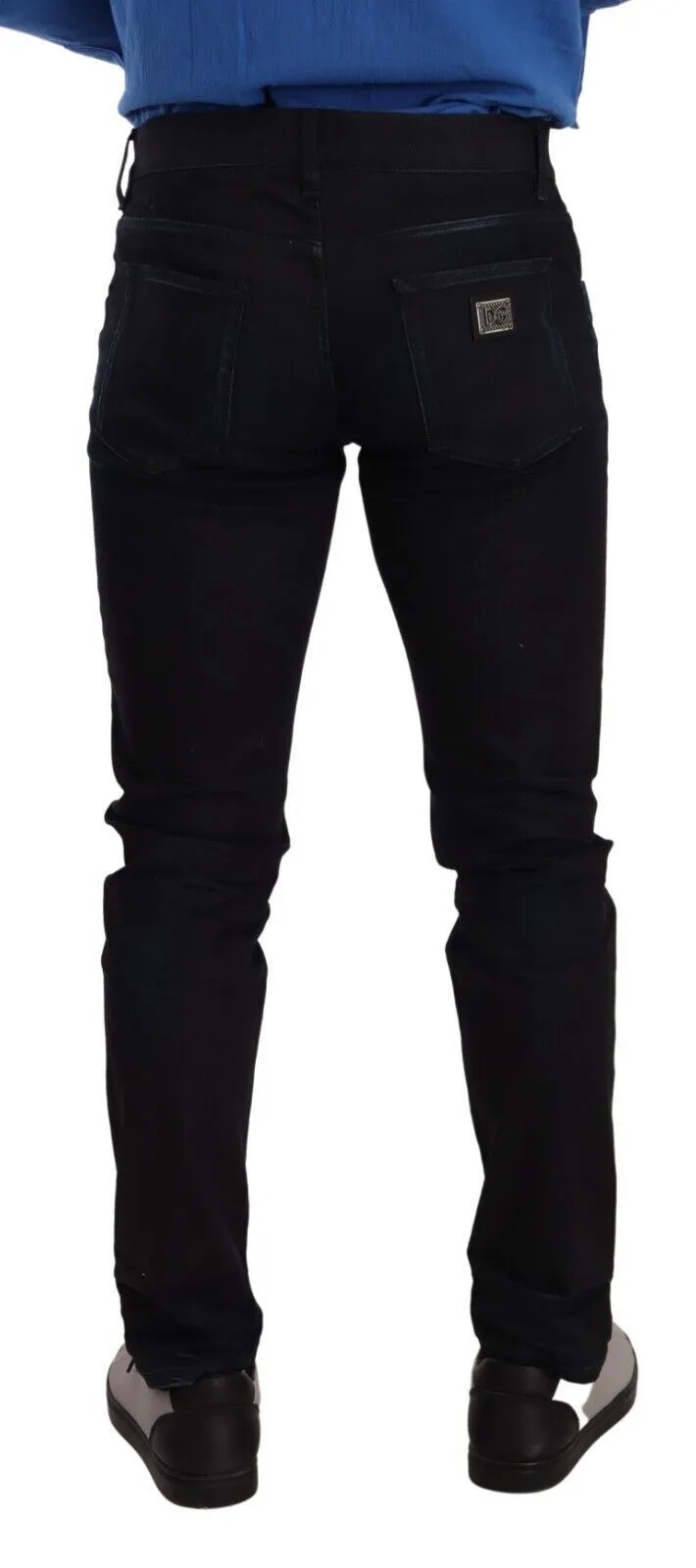 Elegant Slim Fit Skinny Jeans in Dark Blue sold by Louxly product image thumbnail 2