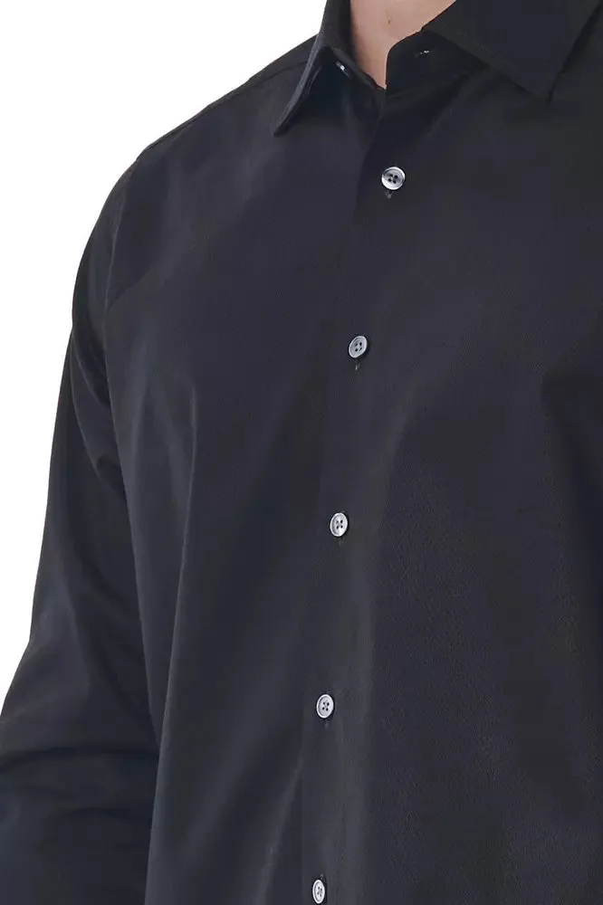 Black Cotton Men Shirt sold by Louxly product image thumbnail 3