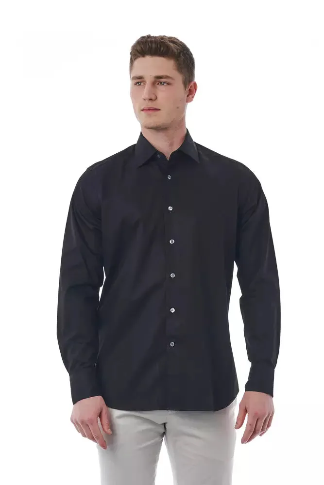 Black Cotton Men Shirt sold by Louxly