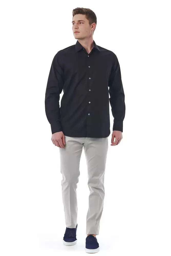 Black Cotton Men Shirt sold by Louxly product image thumbnail 5