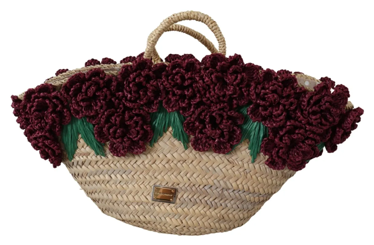 Chic Floral Straw Tote Elegance sold by Louxly