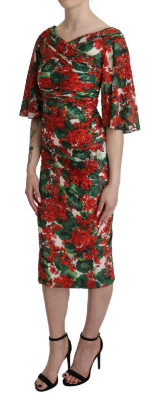 Enchanting Floral Midi Sheath Dress sold by Louxly