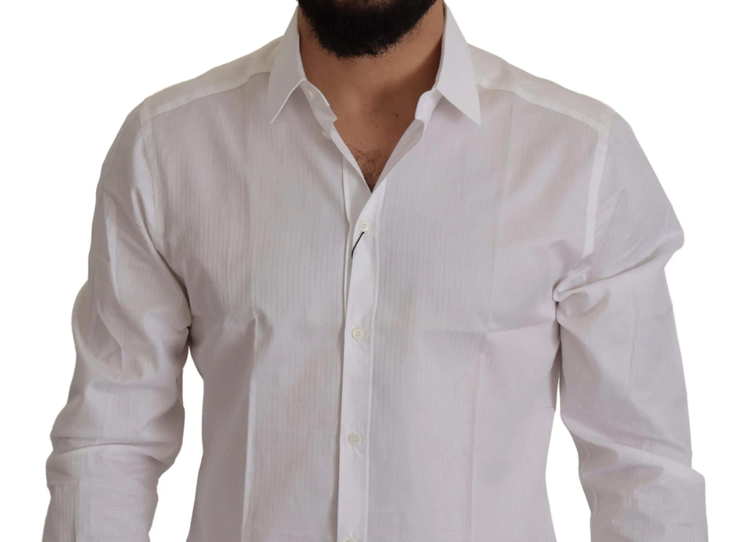 Elegant White Cotton Dress Shirt sold by Louxly product image thumbnail 4