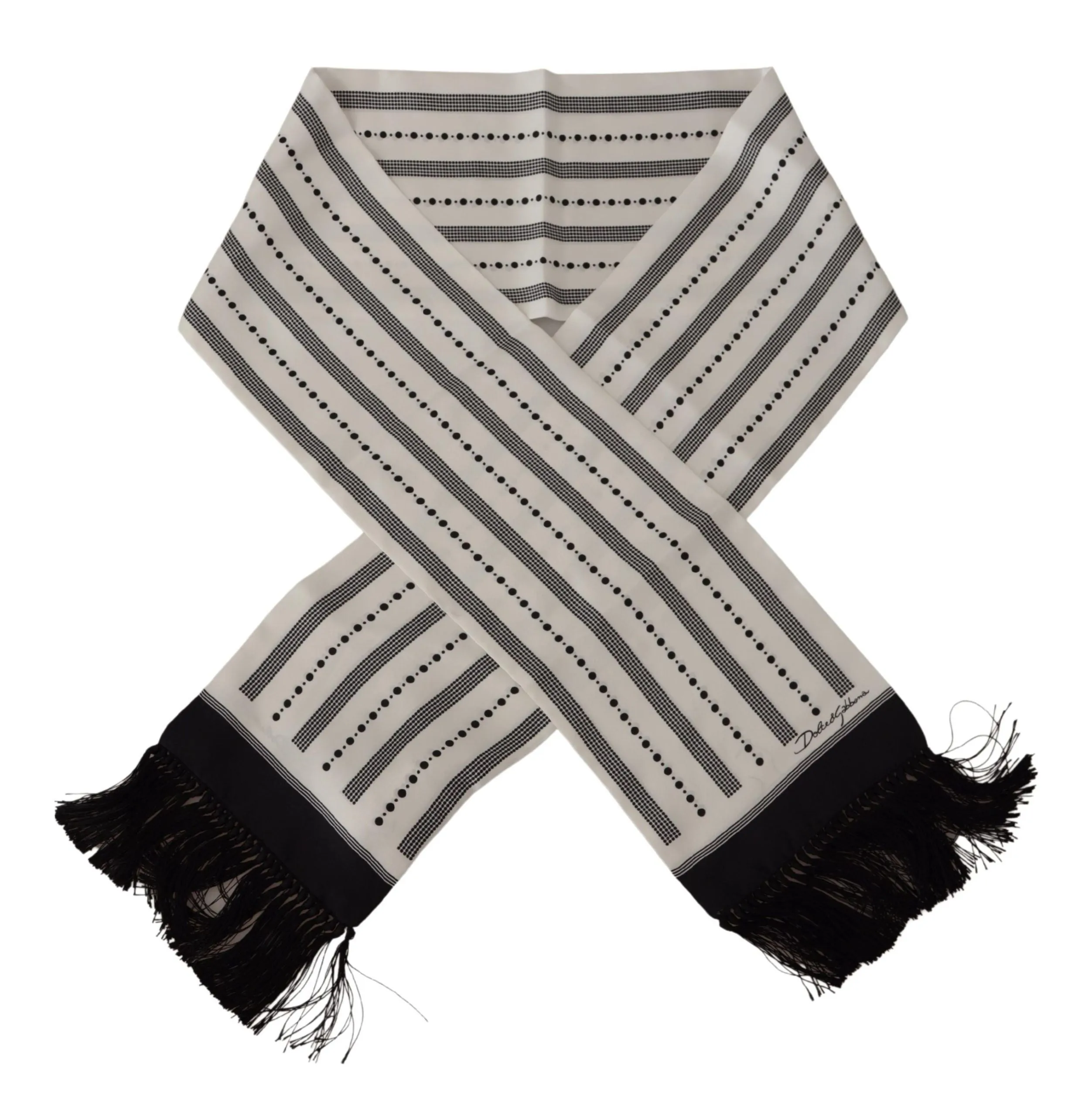 Elegant Monochrome Silk Men's Scarf sold by Louxly product image thumbnail 3