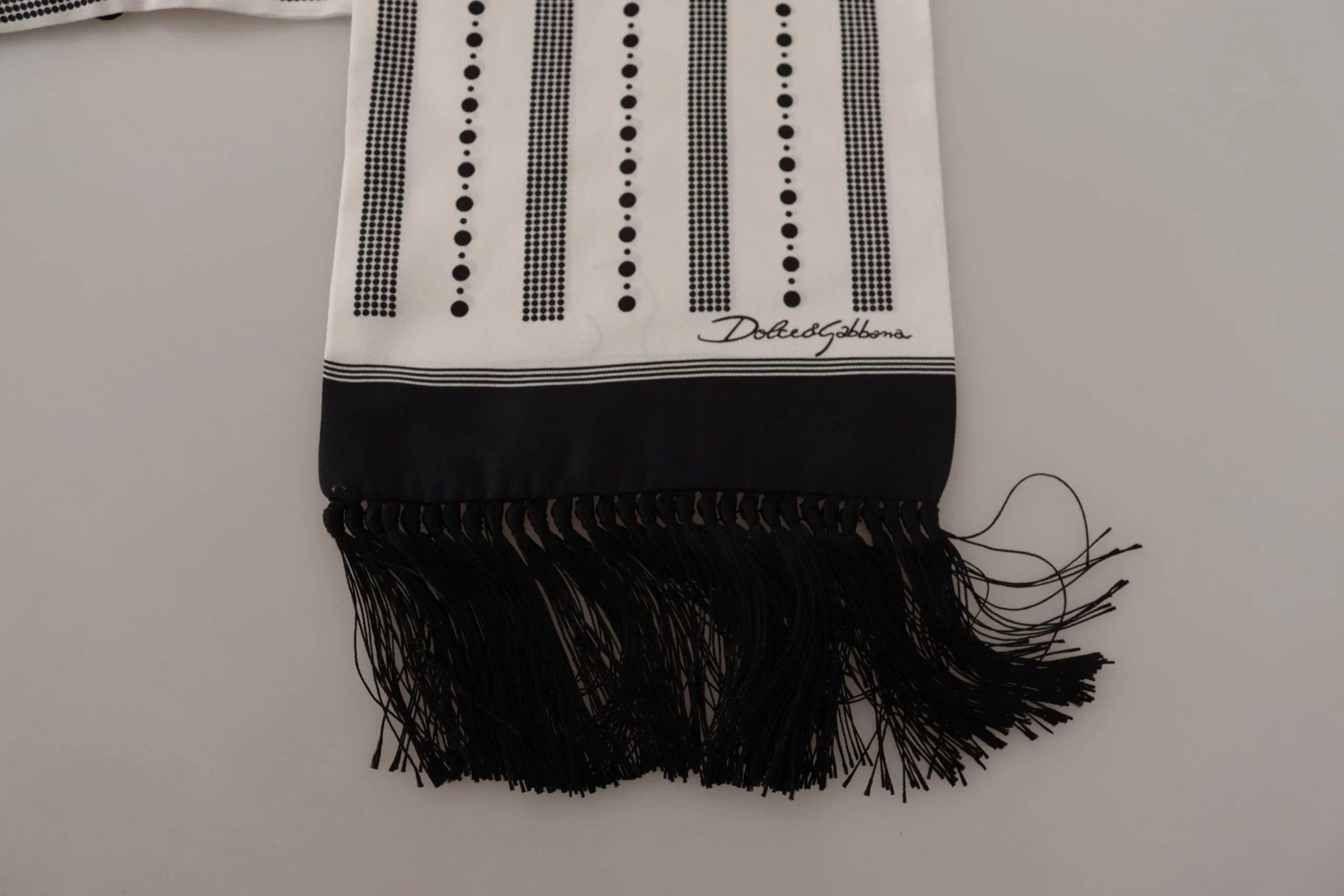 Elegant Monochrome Silk Men's Scarf sold by Louxly product image thumbnail 4