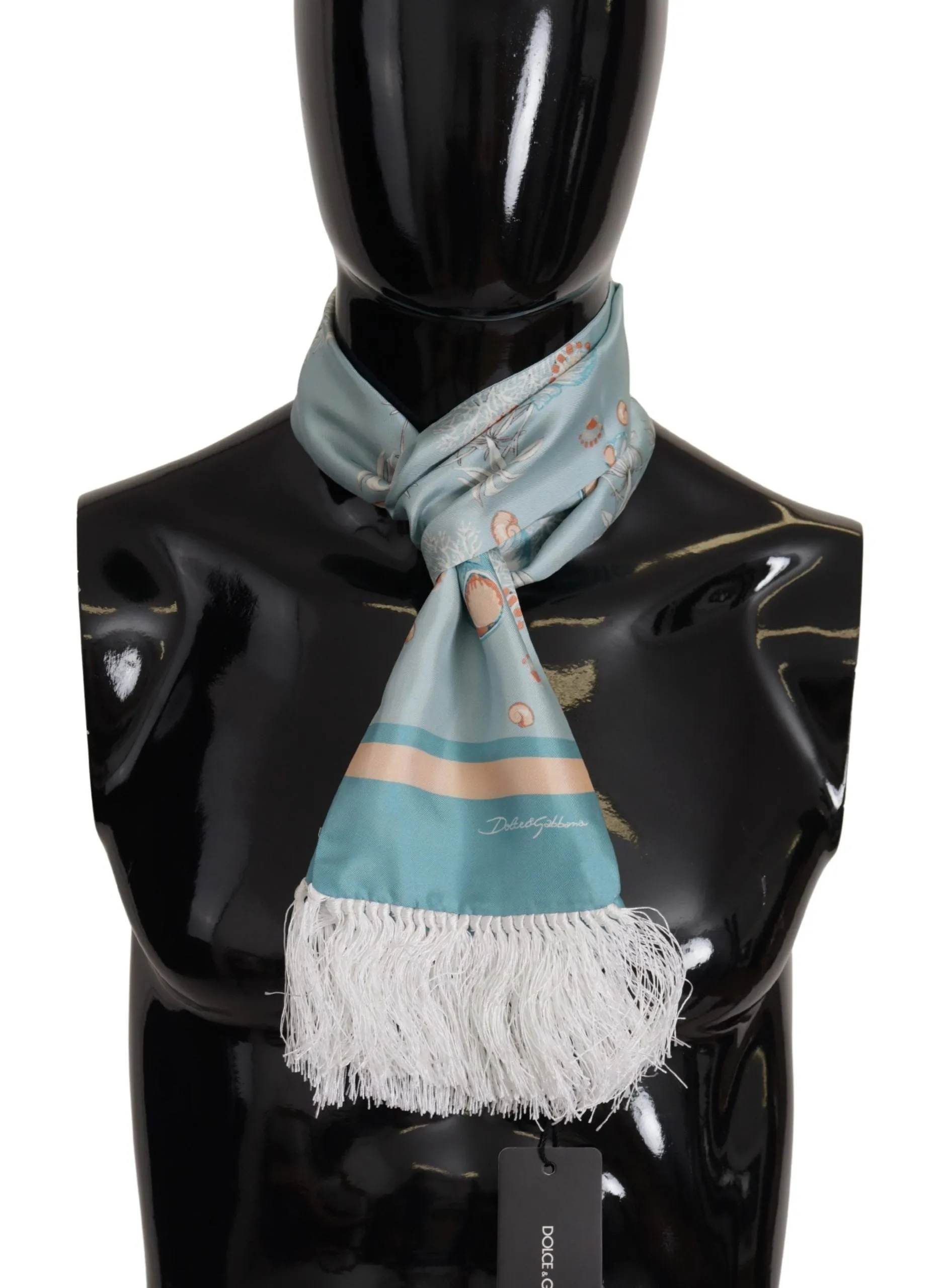Elegant Silk Scarf with Shell Motif sold by Louxly