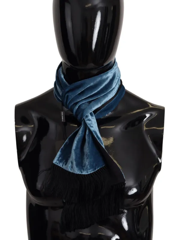 Elegant Silk Men's Scarf in Regal Blue sold by Louxly