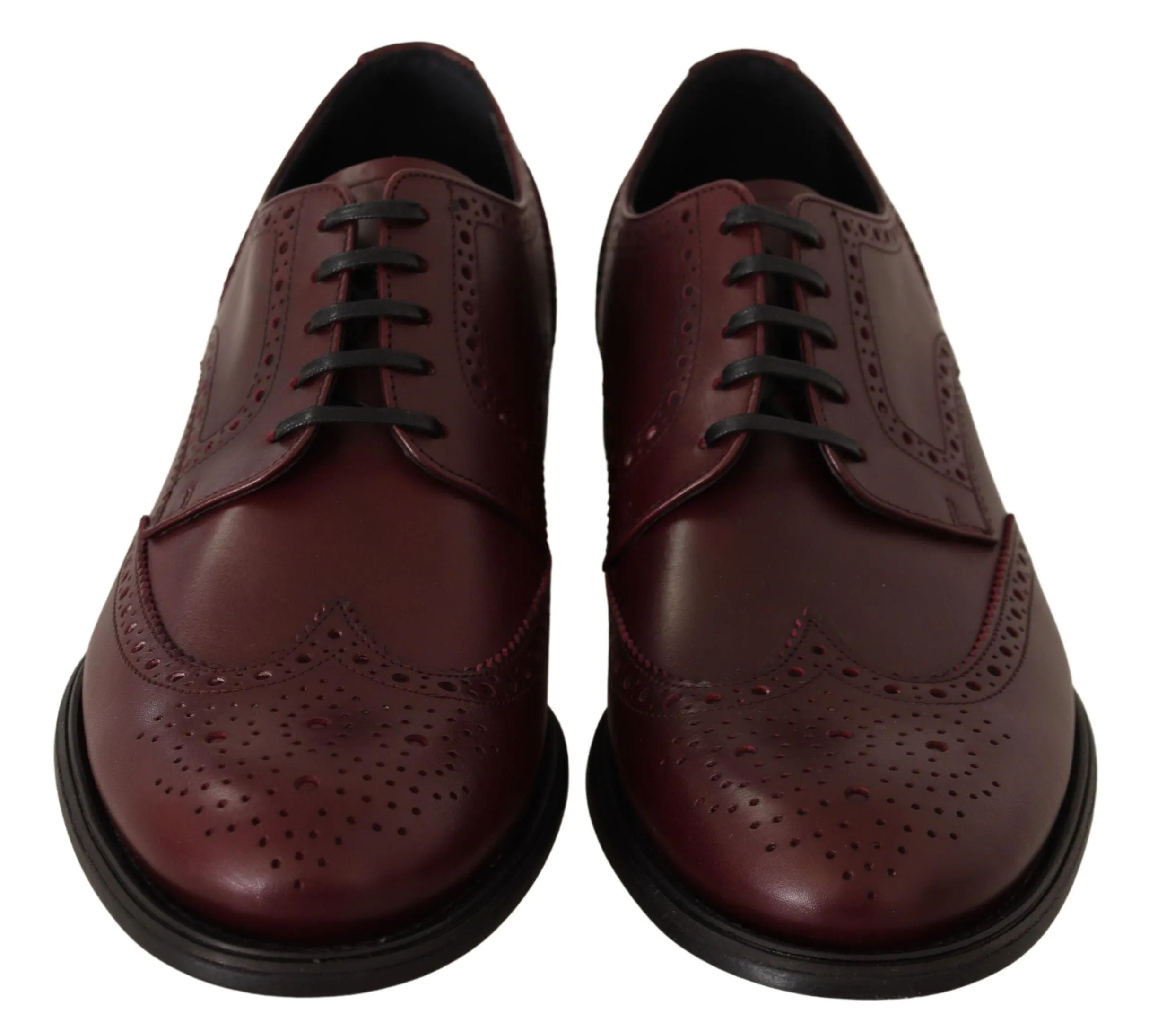 Elegant Bordeaux Leather Derby Shoes sold by Louxly product image thumbnail 2