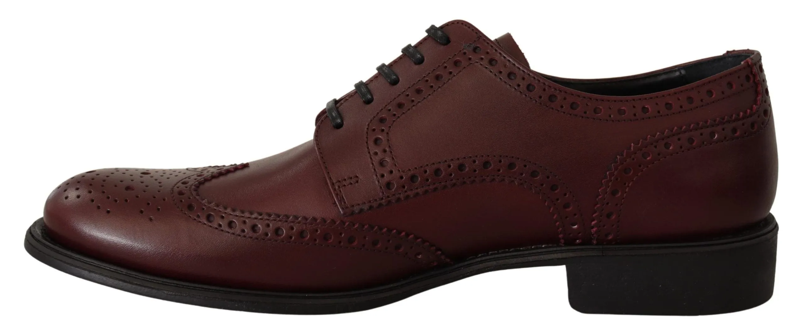 Elegant Bordeaux Leather Derby Shoes sold by Louxly product image thumbnail 3